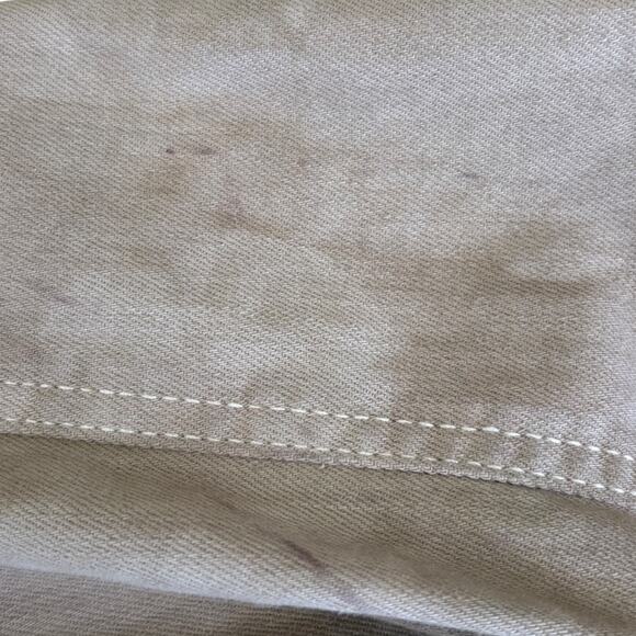 Upcycled Dyed Denim Jacket Tapestry Sleeves Crochet Fringes Doily Boho Western - Picture 14 of 14